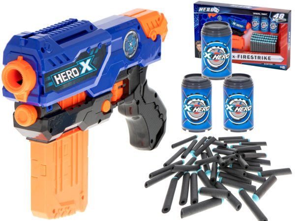 Foam dart machine gun + magazine + 3 targets + 48 darts
