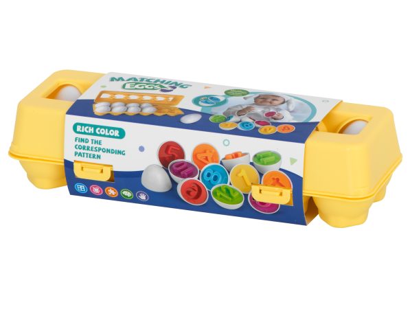 Educational sorter puzzle match shapes numbers eggs 12pcs