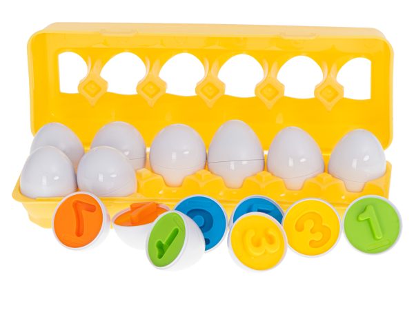 Educational sorter puzzle match shapes numbers eggs 12pcs