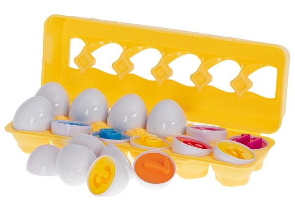 Educational sorter puzzle match shapes numbers eggs 12pcs
