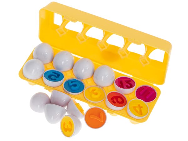 Educational sorter puzzle match shapes numbers eggs 12pcs