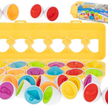 Educational sorter puzzle match shapes fruit eggs 12pcs
