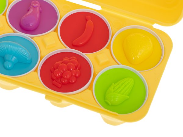 Educational sorter puzzle match shapes fruit eggs 12pcs