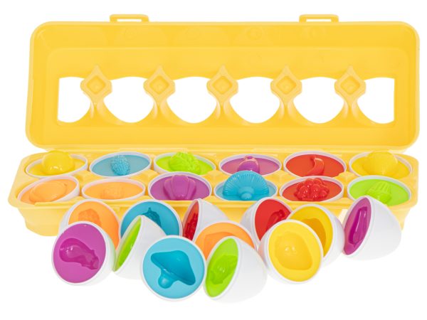 Educational sorter puzzle match shapes fruit eggs 12pcs
