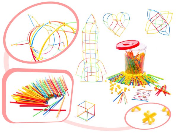 Building straws BOX construction blocks 1000el.