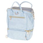 Nappy bag backpack and baby bottles blue