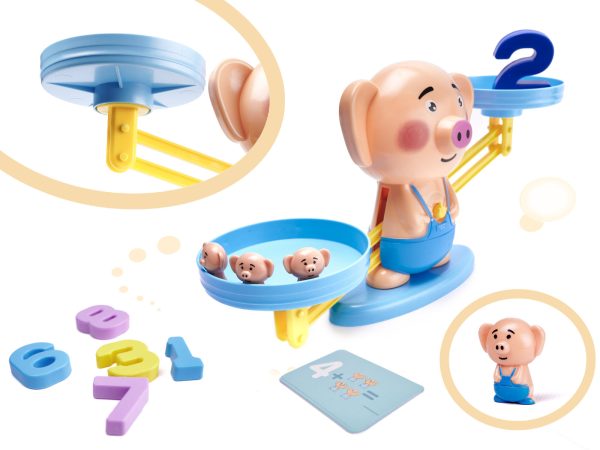 Educational weighing scales learning to count piggy large
