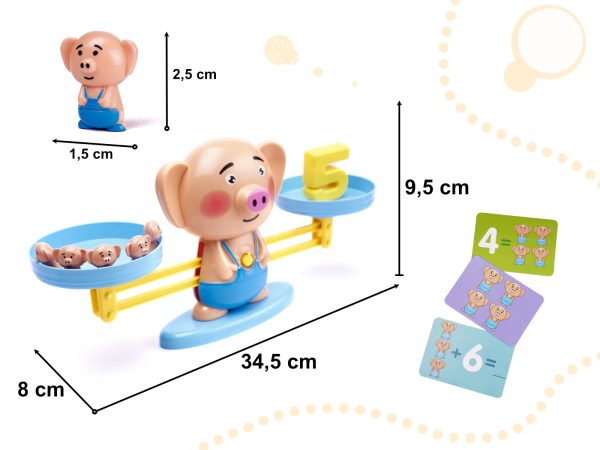 Educational weighing scales learning to count piggy large