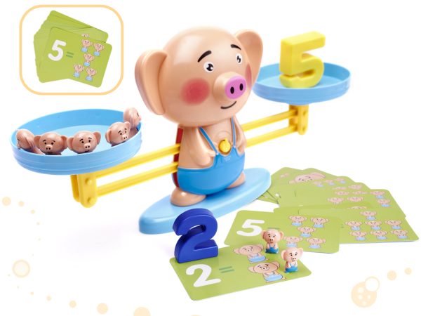 Educational weighing scales learning to count piggy large
