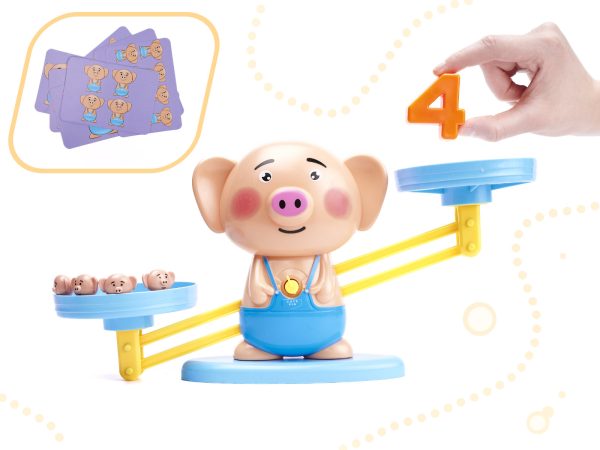 Educational weighing scales learning to count piggy large