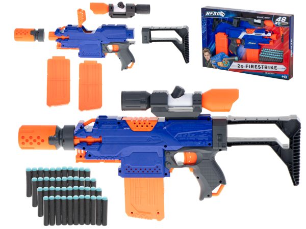 Blaze Storm foam arrow machine gun + magazine + sight + 48 arrows