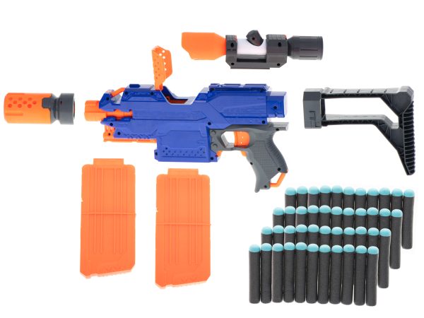Blaze Storm foam arrow machine gun + magazine + sight + 48 arrows