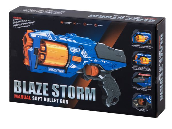 Blaze Storm foam dart gun + 20 darts blue