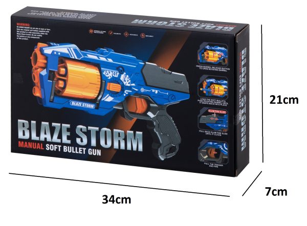Blaze Storm foam dart gun + 20 darts blue