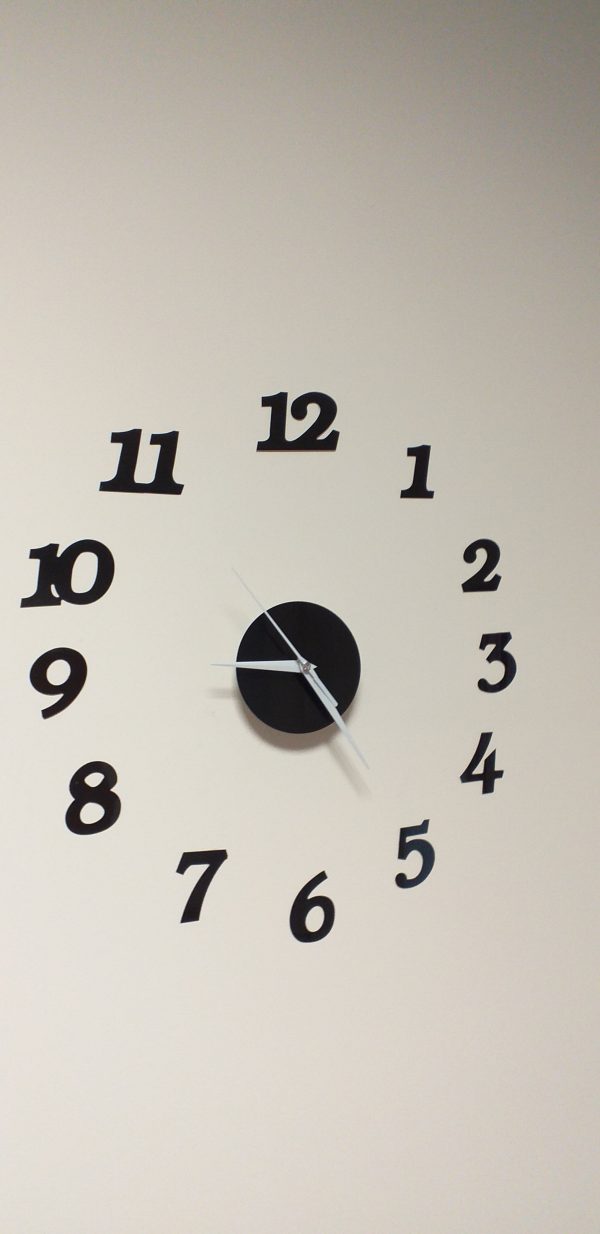 Wall clock black 12 hours