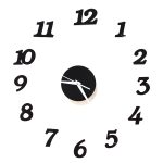 Wall clock black 12 hours