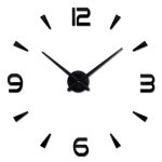 Wall clock large 80-120cm black 4 digits