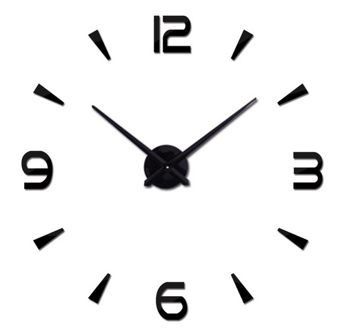 Wall clock large 80-120cm black 4 digits