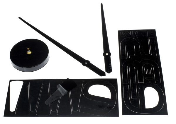 Wall clock large 80-120cm black 4 digits