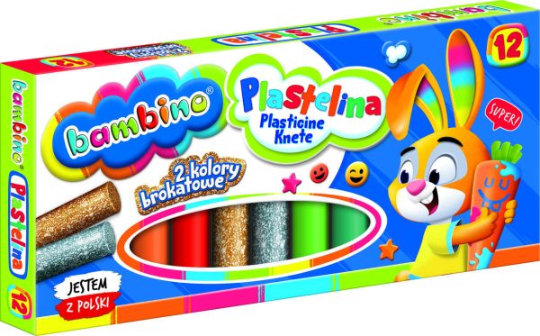 Plastilinas klasikinis 12 spalvų BAMBINO