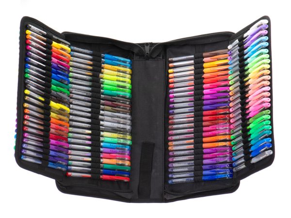 Coloured gel pens in case 120pcs.