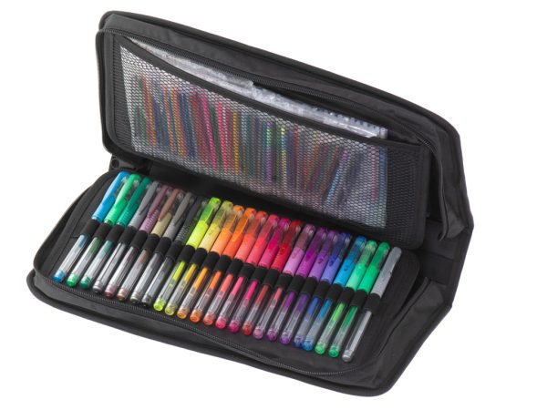 Coloured gel pens in case 120pcs.