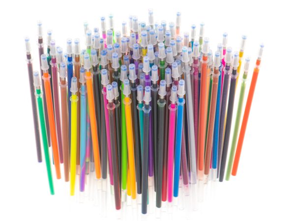 Coloured gel pens in case 120pcs.
