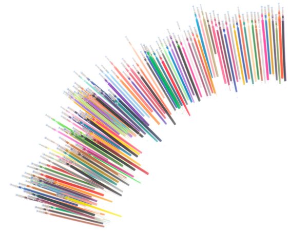 Coloured gel pens in case 120pcs.