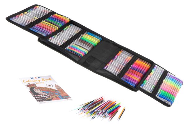 Coloured gel pens in case 120pcs.