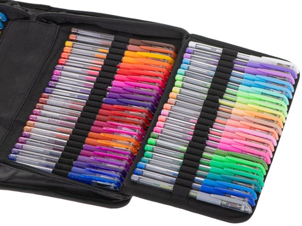 Coloured gel pens in case 120pcs.
