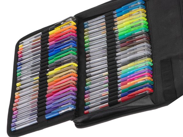 Coloured gel pens in case 120pcs.