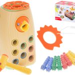 Magnetic game feed the bird on wheels