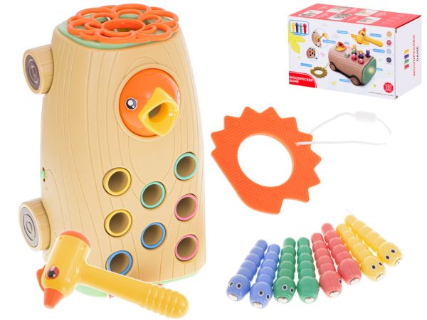 Magnetic game feed the bird on wheels
