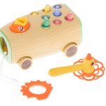 Magnetic game feed the bird on wheels