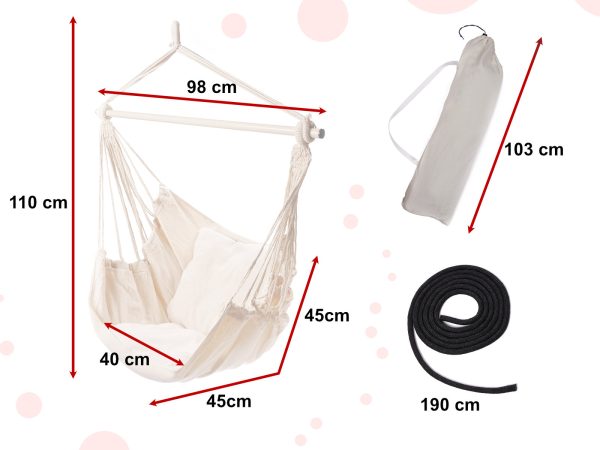 Hammock chair with cushions cream color