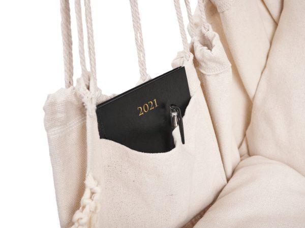 Hammock chair with cushions cream color