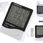 Hygrometer Thermometer Humidity Clock HTC-2