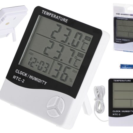 Hygrometer Thermometer Humidity Clock HTC-2