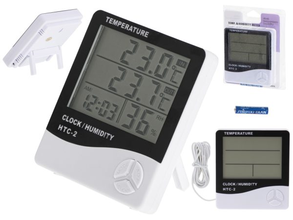 Hygrometer Thermometer Humidity Clock HTC-2