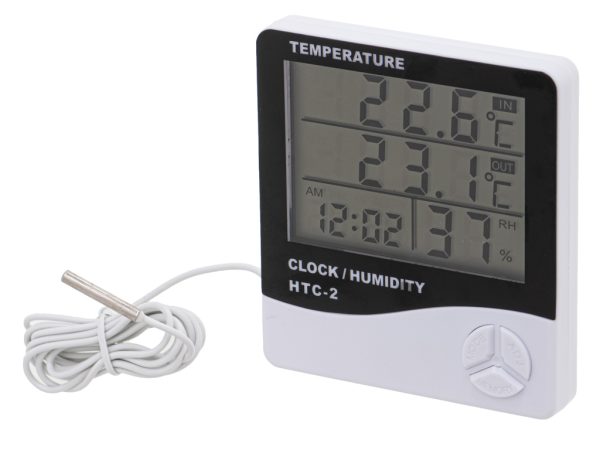 Hygrometer Thermometer Humidity Clock HTC-2