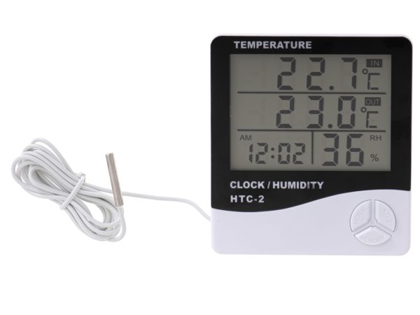 Hygrometer Thermometer Humidity Clock HTC-2