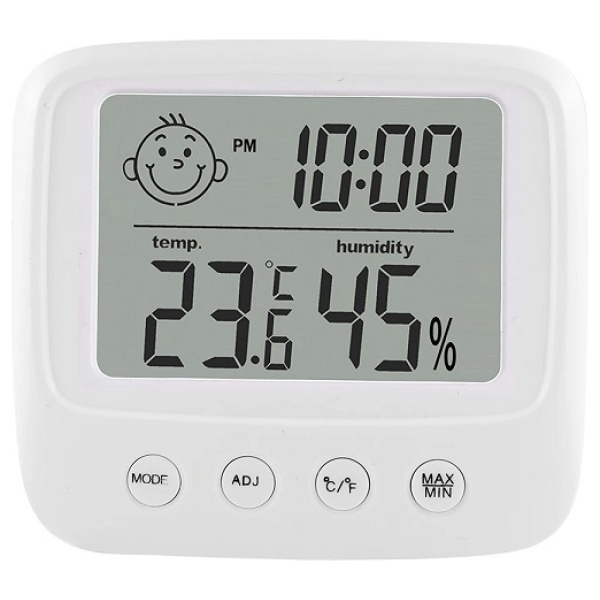 Hygrometer Clock Room thermometer Humidity meter LCD