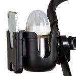 Bottle cup phone holder for bicycle pushchair