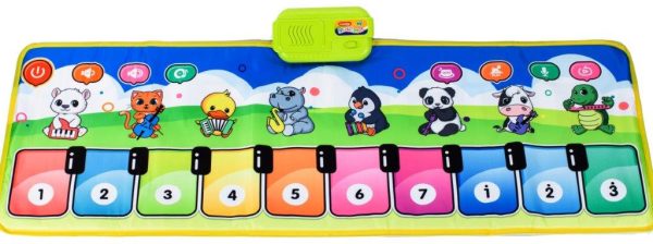 Interactive piano music mat with recording
