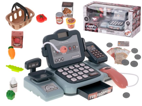 Cash register shopping basket terminal
