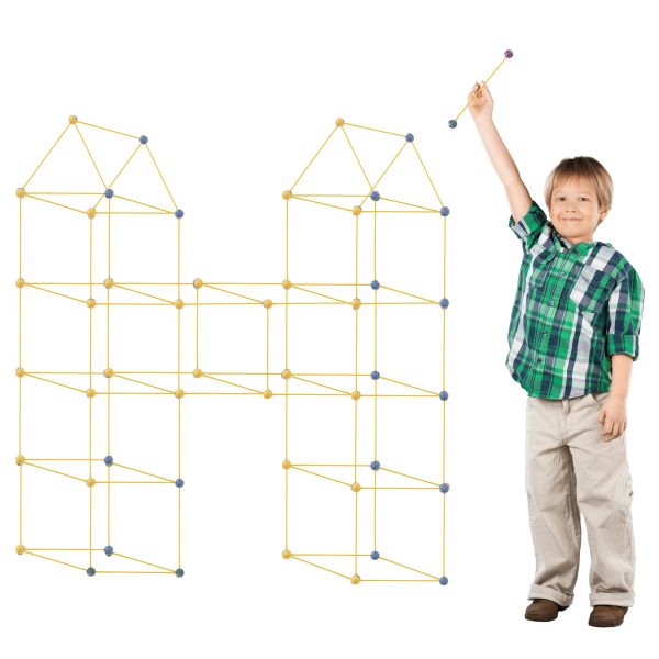 Construction blocks tube straw base tent house 75el.