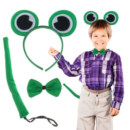 Costume headband bow tie tail set frog