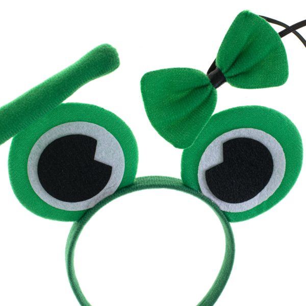 Costume headband bow tie tail set frog