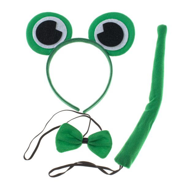 Costume headband bow tie tail set frog