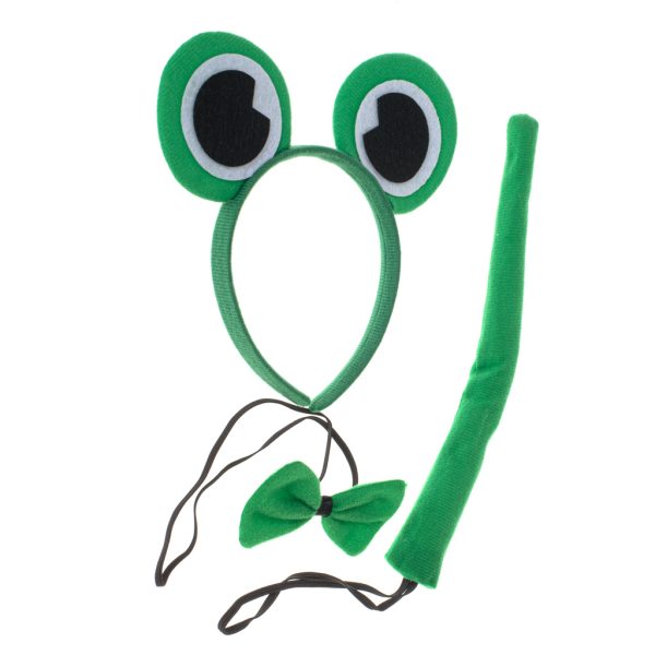 Costume headband bow tie tail set frog